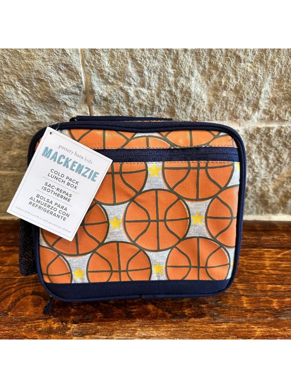 NWT, Pottery Barn Kids Cold Pack Lunch Box Basketball Mackenzie Game Time